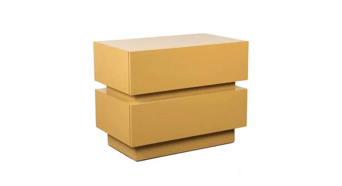 Lagere Series Bedside Table polished in dual Colours (Natural for Drawers & Black) (Yellow Finish) by Urban Ladder - Front View Design 1 - 711141