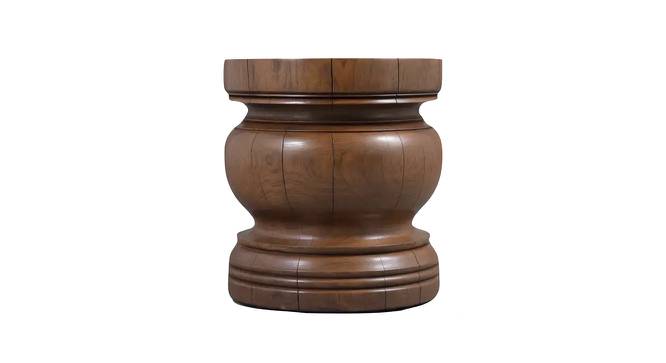 Boj Series Side Table & Bedside Table carved out of Solid Hardwood duly polished in Walnut Finish (Walnut Finish) by Urban Ladder - Front View Design 1 - 711144