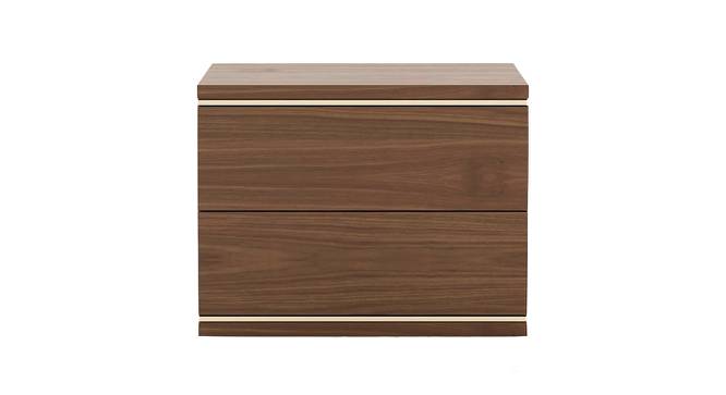 Bulle Bedside Table polished in Matte Finish with trims in Gold (Natural Finish) by Urban Ladder - Design 1 Side View - 711147