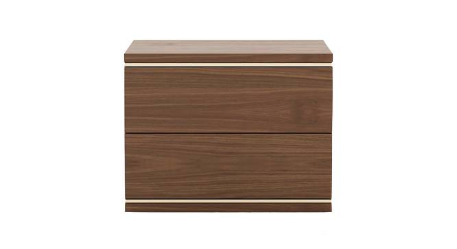 Bulle Bedside Table polished in Matte Finish with trims in Gold (Natural Finish) by Urban Ladder - Design 1 Side View - 711147