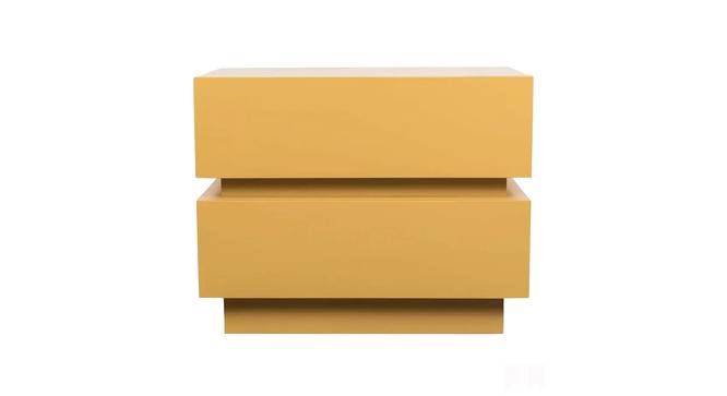 Lagere Series Bedside Table polished in dual Colours (Natural for Drawers & Black) (Yellow Finish) by Urban Ladder - Design 1 Side View - 711149