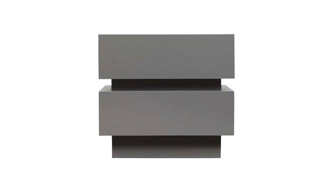 Lagere Series Bedside Table polished in dual Colours (Natural for Drawers & Black) (Grey Finish) by Urban Ladder - Design 1 Side View - 711150