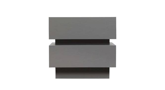 Lagere Series Bedside Table polished in dual Colours (Natural for Drawers & Black) (Grey Finish) by Urban Ladder - Design 1 Side View - 711150