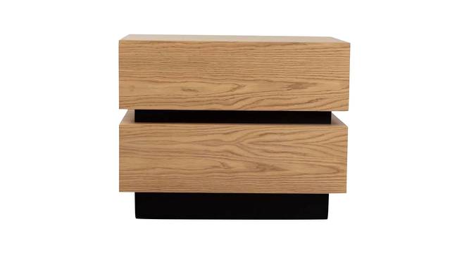 Lagere Series Bedside Table polished in dual Colours (Natural for Drawers & Black) (Black Finish) by Urban Ladder - Design 1 Side View - 711151
