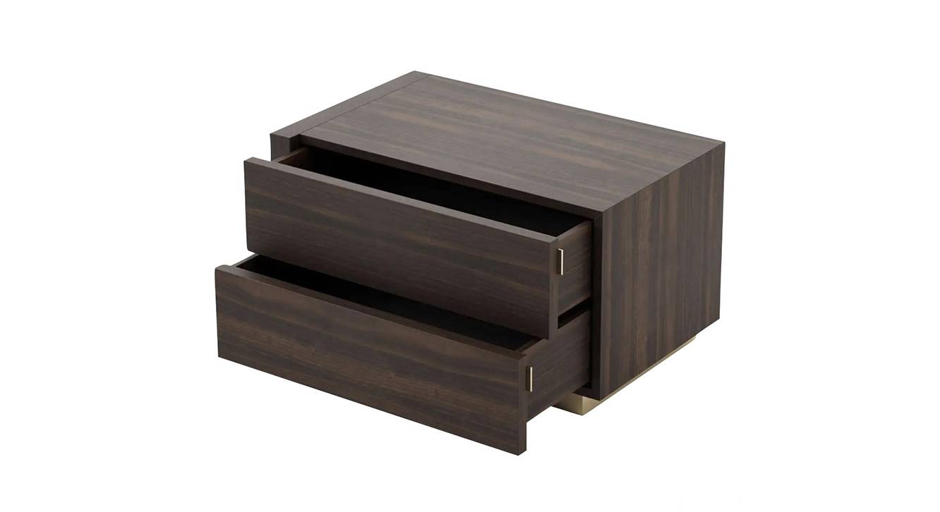 Tgere Natural Veneer Bedside Table in Natural Finish Urban Ladder