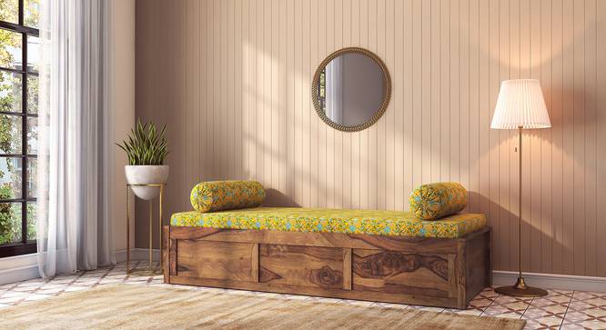 Harvey Day Bed (Teak Finish, Yellow) by Urban Ladder - Front View - 711951