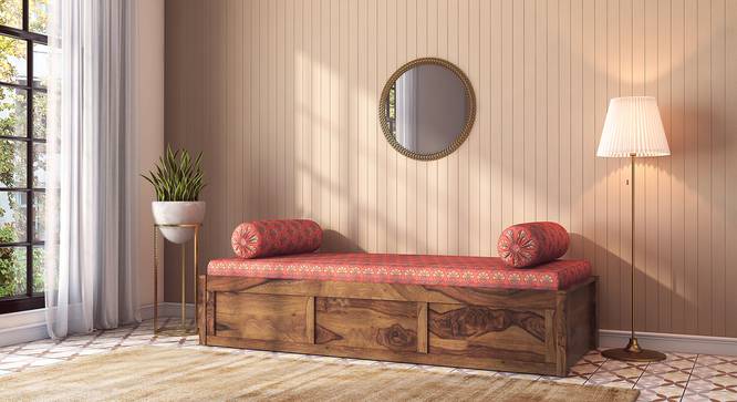 Harvey Day Bed (Teak Finish, Coral) by Urban Ladder - Front View - 711957