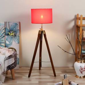 April Red Cotton Floor Lamp with Metal-image-49