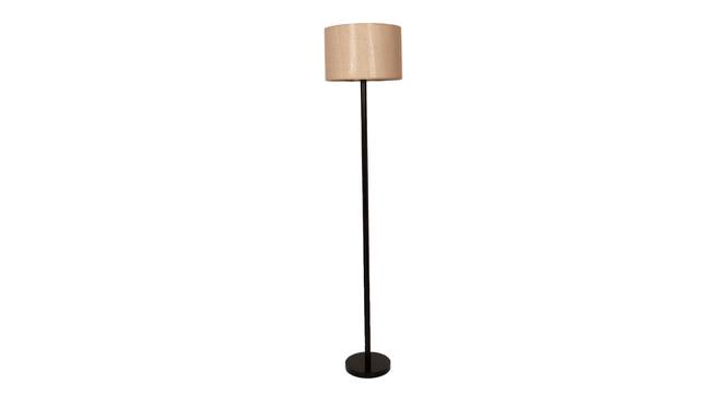 Frost Beige Jute Floor Lamp with Solid Wood (Black) by Urban Ladder - Front View Design 1 - 712022