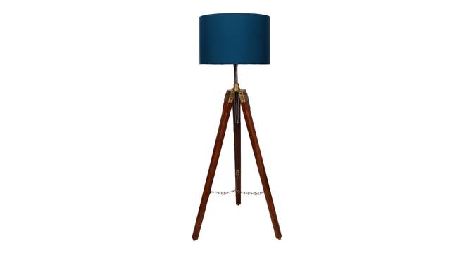 Sierra Blue Cotton Floor Lamp with Metal (Brown) by Urban Ladder - Front View Design 1 - 712031