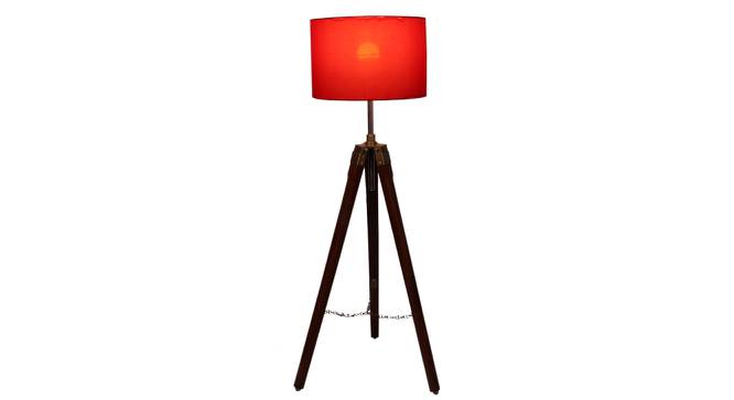 April Red Cotton Floor Lamp with Metal (Brown) by Urban Ladder - Design 1 Side View - 712048