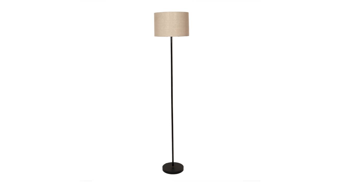 Fifi Grey Jute Floor Lamp with Solid Wood Urban Ladder
