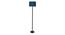 Waldo Blue Cotton Floor Lamp with Solid Wood (Black) by Urban Ladder - Front View Design 1 - 712109