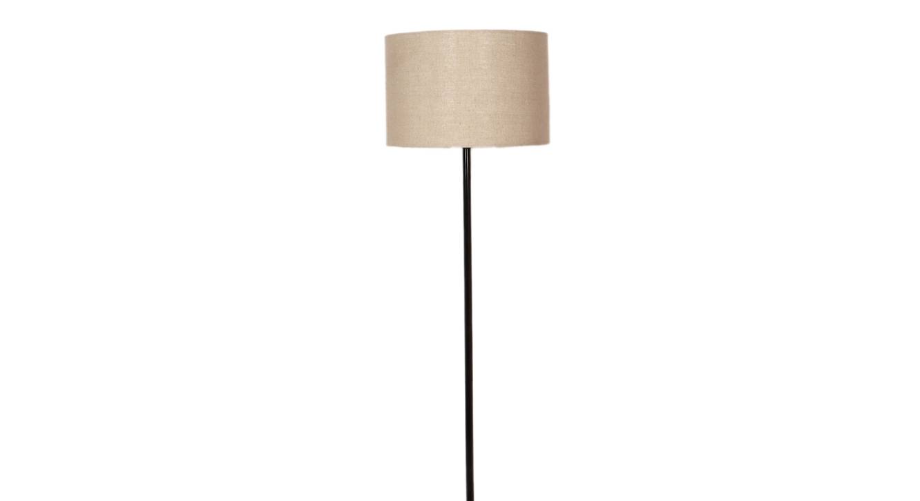 Fifi Grey Jute Floor Lamp with Solid Wood Urban Ladder