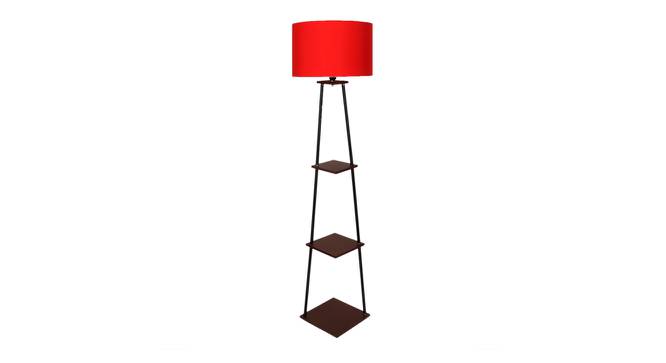 Reed Red Cotton Floor Lamp with Solid Wood (Brown) by Urban Ladder - Front View Design 1 - 712224