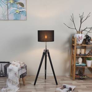 pristine interiors Emerald Black Cotton Floor Lamp with Solid Wood-picture-17