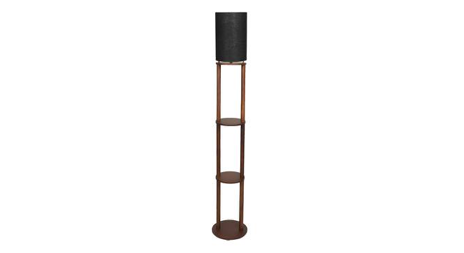 Bijou Black Cotton Floor Lamp with Solid Wood (Brown) by Urban Ladder - Front View Design 1 - 712281