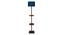 Jay Blue Cotton Floor Lamp with Solid Wood (Brown) by Urban Ladder - Front View Design 1 - 712300