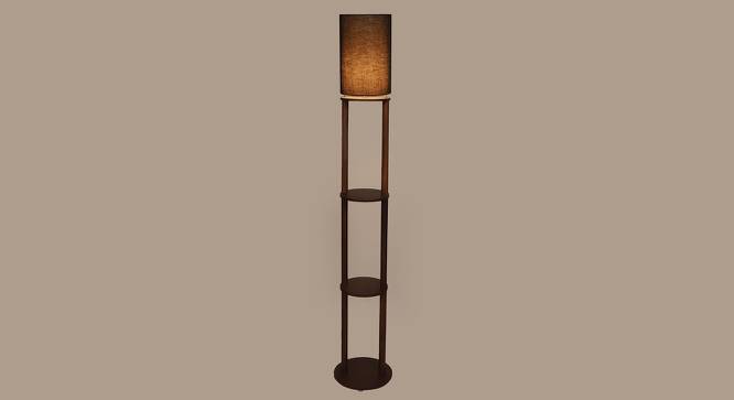 Bijou Black Cotton Floor Lamp with Solid Wood (Brown) by Urban Ladder - Design 1 Side View - 712308