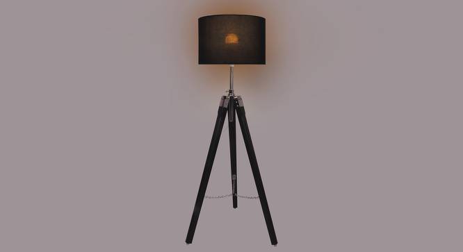 Emerald Black Cotton Floor Lamp with Solid Wood (Black) by Urban Ladder - Design 1 Side View - 712336