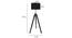 Emerald Black Cotton Floor Lamp with Solid Wood (Black) by Urban Ladder - Design 1 Dimension - 712386
