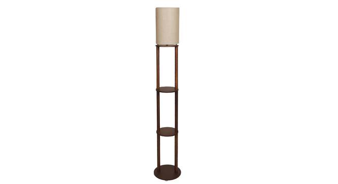 Django Grey Jute Floor Lamp with Solid Wood (Brown) by Urban Ladder - Front View Design 1 - 712407