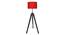 Crystal Red Cotton Floor Lamp with Solid Wood (Black) by Urban Ladder - Front View Design 1 - 712423