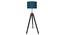 Jewel Blue Cotton Floor Lamp with Solid Wood (Black) by Urban Ladder - Front View Design 1 - 712424