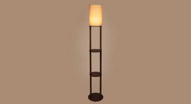 Django Grey Jute Floor Lamp with Solid Wood (Brown) by Urban Ladder - Design 1 Side View - 712426