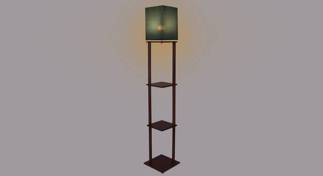 Willow Green Cotton Floor Lamp with Solid Wood (Brown) by Urban Ladder - Design 1 Side View - 712429