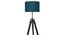 Jewel Blue Cotton Floor Lamp with Solid Wood (Black) by Urban Ladder - Ground View Design 1 - 712462