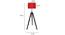 Crystal Red Cotton Floor Lamp with Solid Wood (Black) by Urban Ladder - Design 1 Dimension - 712485