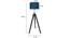 Jewel Blue Cotton Floor Lamp with Solid Wood (Black) by Urban Ladder - Design 1 Dimension - 712486