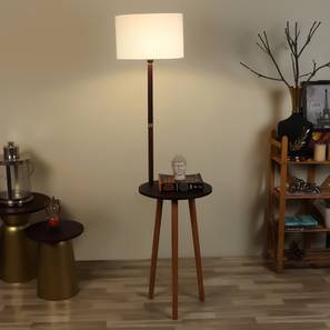 Rosa White Cotton Floor Lamp with Solid Wood-image-14