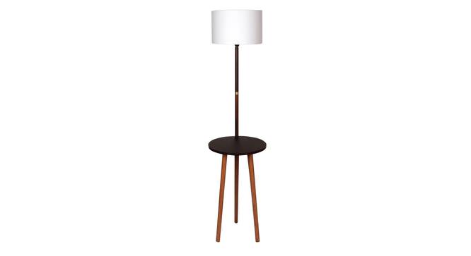Rosa White Cotton Floor Lamp with Solid Wood (Brown) by Urban Ladder - Front View Design 1 - 712506