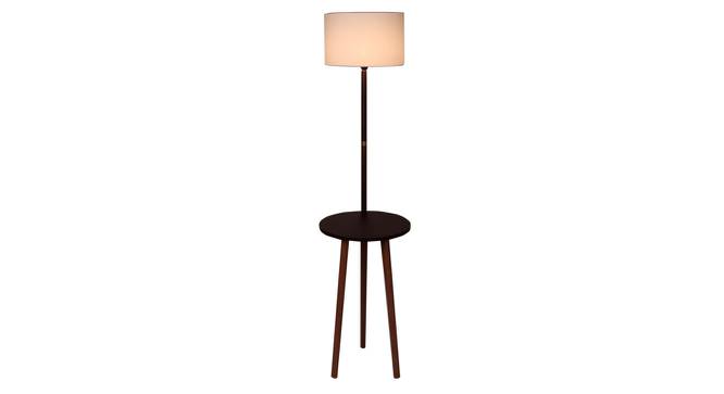 Rosa White Cotton Floor Lamp with Solid Wood (Brown) by Urban Ladder - Design 1 Side View - 712517