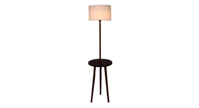 Ocean White Cotton Floor Lamp with Solid Wood (Brown) by Urban Ladder - Design 1 Side View - 712519