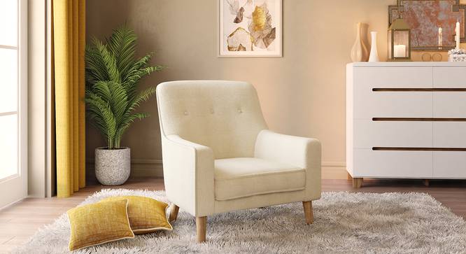 Hagen Lounge Chair (Boucle Himalaya) by Urban Ladder - Front View - 713079