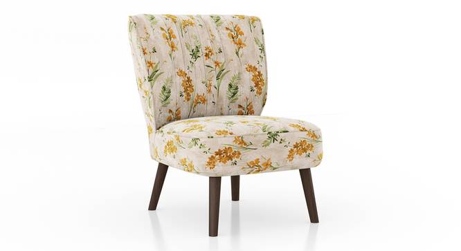 Grace Accent Chair (Mustard Florals) by Urban Ladder - Side View - 