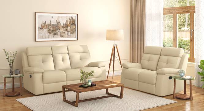 Raphael 1 Seater Fabric Recliner (Off White, Two Seater) by Urban Ladder - Front View - 