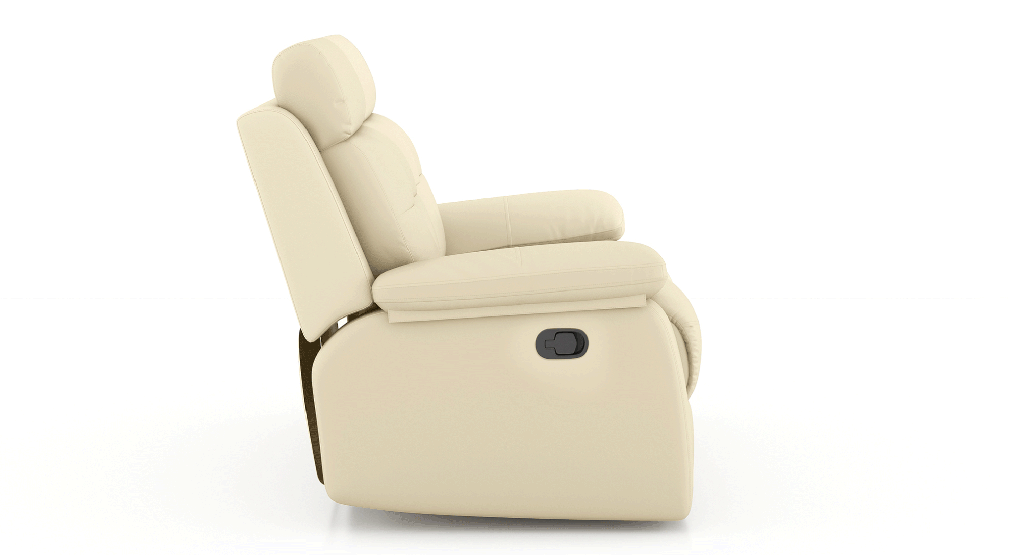 Raphael Leatherette One Seater Manual Recliner in Two Tone Tan Colour