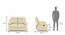 Raphael 1 Seater Fabric Recliner (Off White, Two Seater) by Urban Ladder - Dimension - 