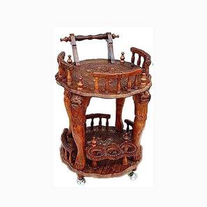 Solid Wood Bar Cabinet in Glossy Finish