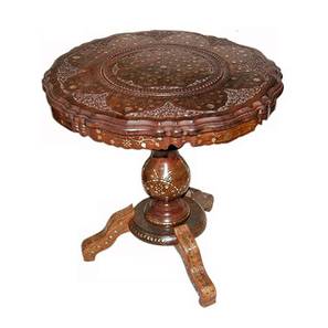 new shilpi handicrafts Round Solid Wood Coffee Table in Glossy Finish-picture-19