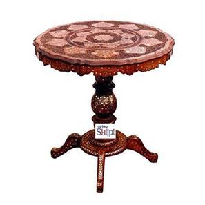 Folding Table Design Round Solid Wood Coffee Table in Glossy Finish