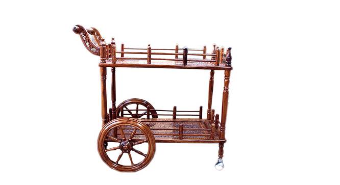 shilpi sheesham wood standard handmade wheel decor service trolley/ bar trolley-NSHCTROL01 (Glossy Finish) by Urban Ladder - Front View Design 1 - 713342