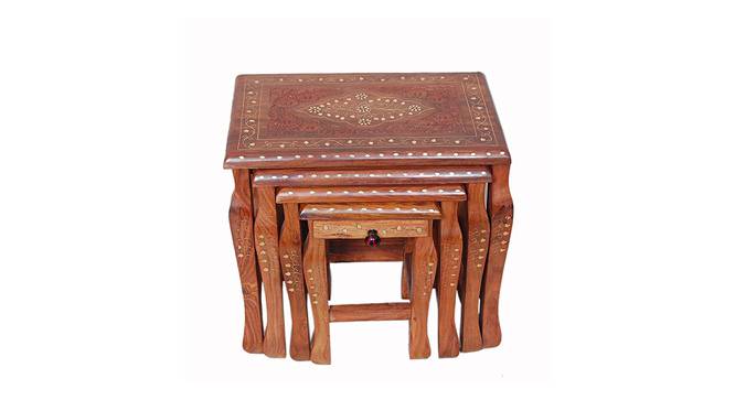 Shilpi Sheesham Wood, Brass Inlay Solid Wood Coffee Table-NSHCTBL12 (Glossy Finish) by Urban Ladder - Front View Design 1 - 713356