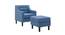 Pearson Accent Chair With Ottoman Blue (Blue, Black Finish) by Urban Ladder - Front View Design 1 - 713506