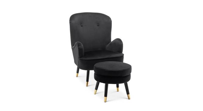 Epperly Chair With Ottoman Black (Black, Black Finish) by Urban Ladder - Front View Design 1 - 713508