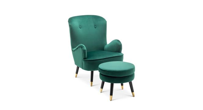 Epperly Chair With Ottoman  Green (Green, Black Finish) by Urban Ladder - Front View Design 1 - 713510